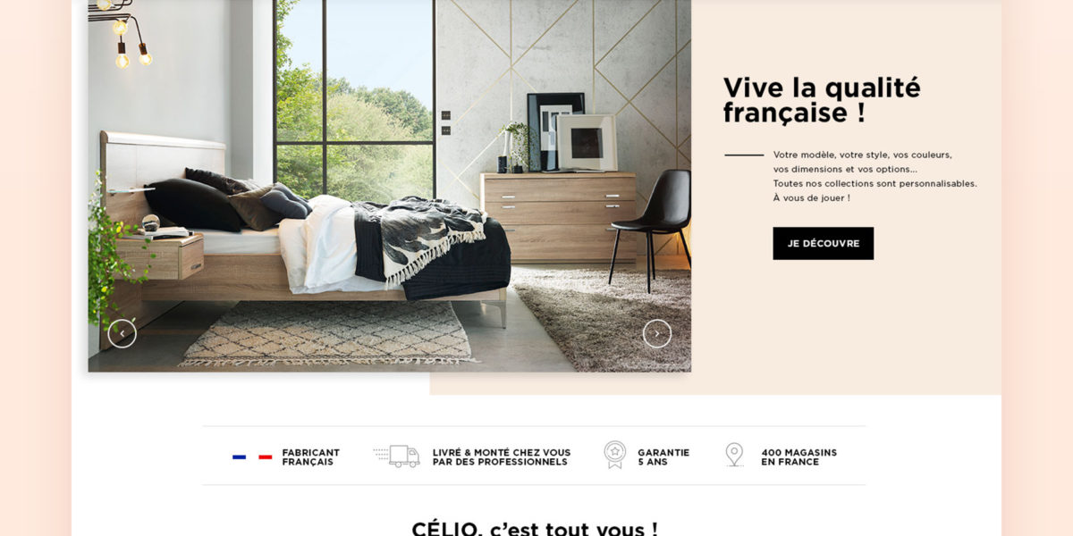 Direction Artistique et webdesign, Etude de cas du site web Meubles CELIO