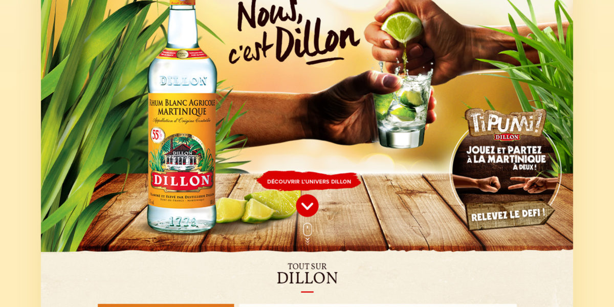 Direction Artistique et webdesign du site Rhums Dillon