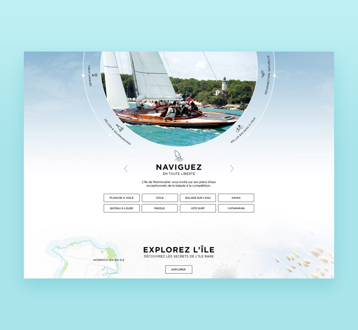 Direction artistique et webdesign du site de l'Office du Tourisme de l'île de Noirmoutier