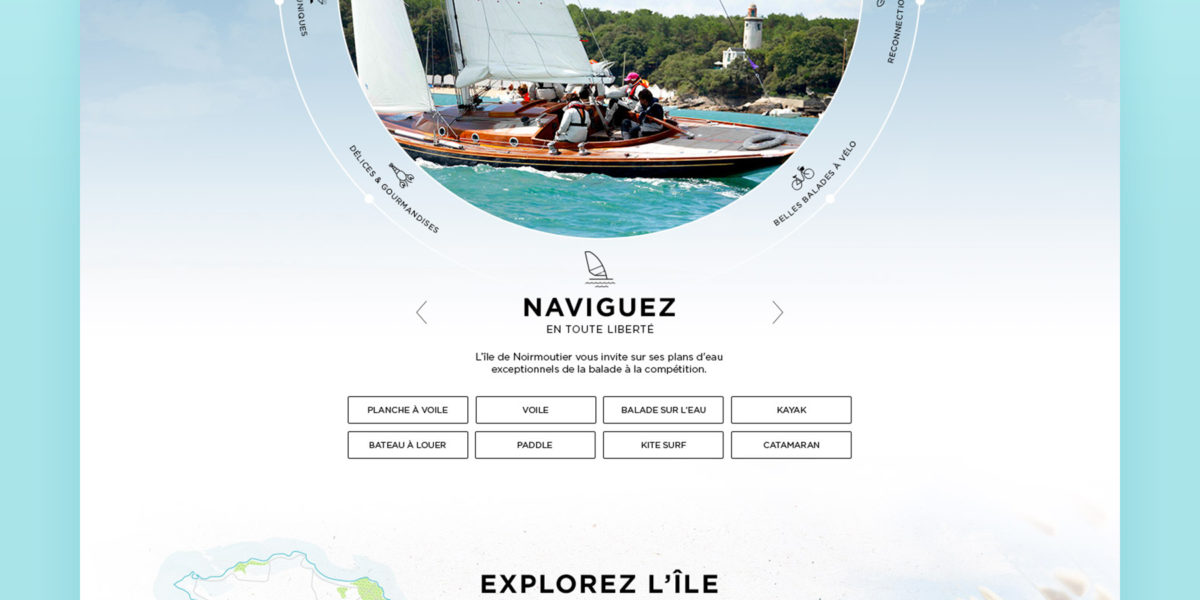 Direction artistique et webdesign du site de l'Office du Tourisme de l'île de Noirmoutier