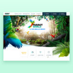 Direction Artistique et webdesign du site web Parrot World, parc animalier immersif