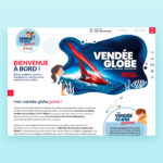 Direction Artistique et webdesign pour le site Vendée Globe Junior, un site à destination des enfants pour suivre la course du Vendée Globe