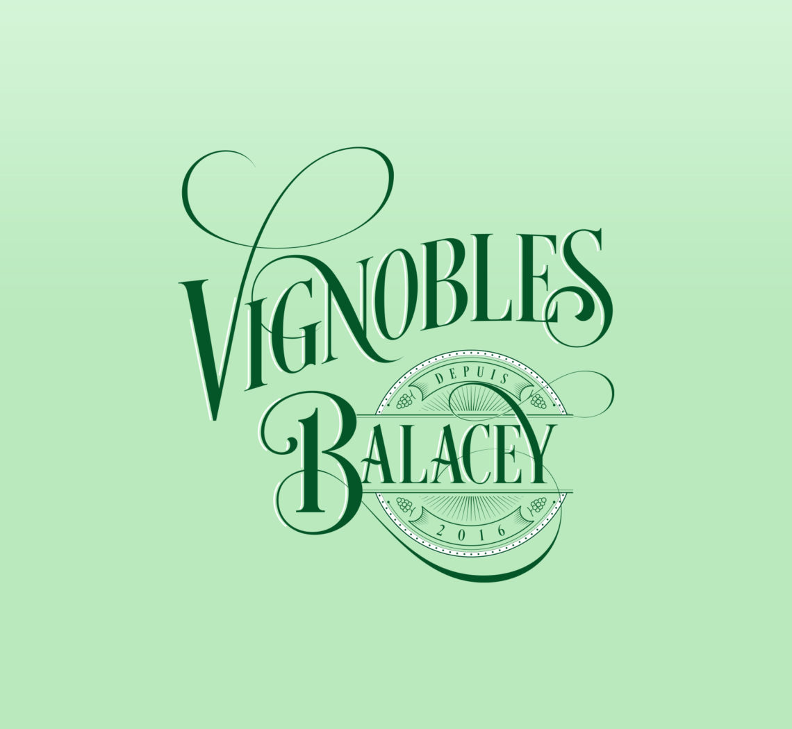 Vignobles Balacey, depuis 2016. Identité graphique. Vignobles chablis et petit chablis dans l'Yonne